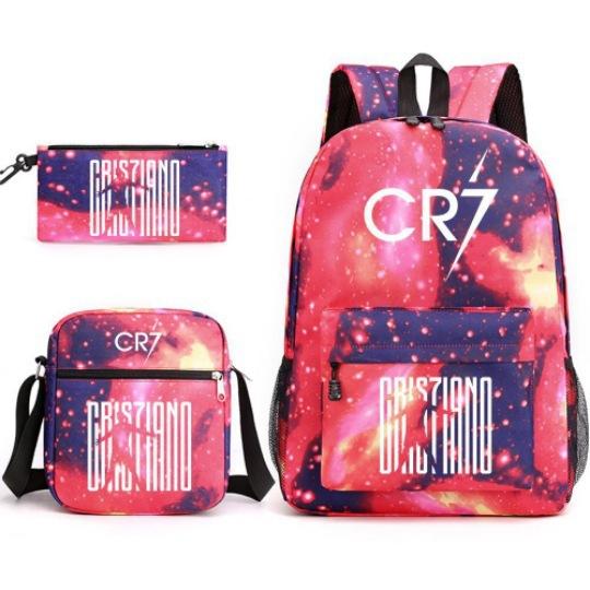 Youth Fashion Backpack Shoulder Bag Pencil Case Children'S Student School Bag 3-Piece Set