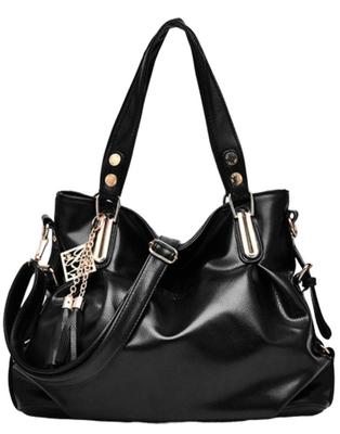 MaRowsm Women's Large Capacity Crossbody Tote Bag, Black