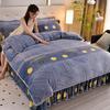 Light Luxury Thickened Milk Fleece Four-Piece Warm Double-Sided Fleece Quilt Cover Baby Fleece Anti-Static Coral Fleece Kit