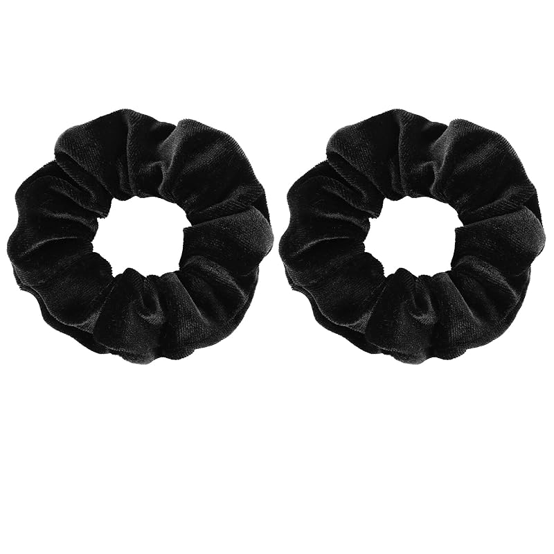 YISSION 2 Pcs Neon Pink Velvet Hair Scrunchies for Women Girls Thick Hair Ties Fashion Hair Bands Ponytail Holders Neon Pink Hair Accessories for