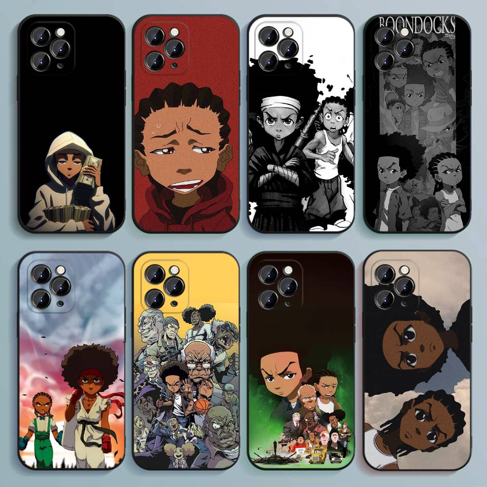 Cool The B-Boondocks Phone Case For iPhone 17,16,15,14,13,12,Pro,Max,Plus,E,SE4,Air,Mini Black Soft Cover