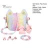 Rainbow Glitter Kids Purse Pretend Play Handbag Set Role Toy Necklace Fairy Tale Dress Up Toys Bracelet Accessories Educational Present for