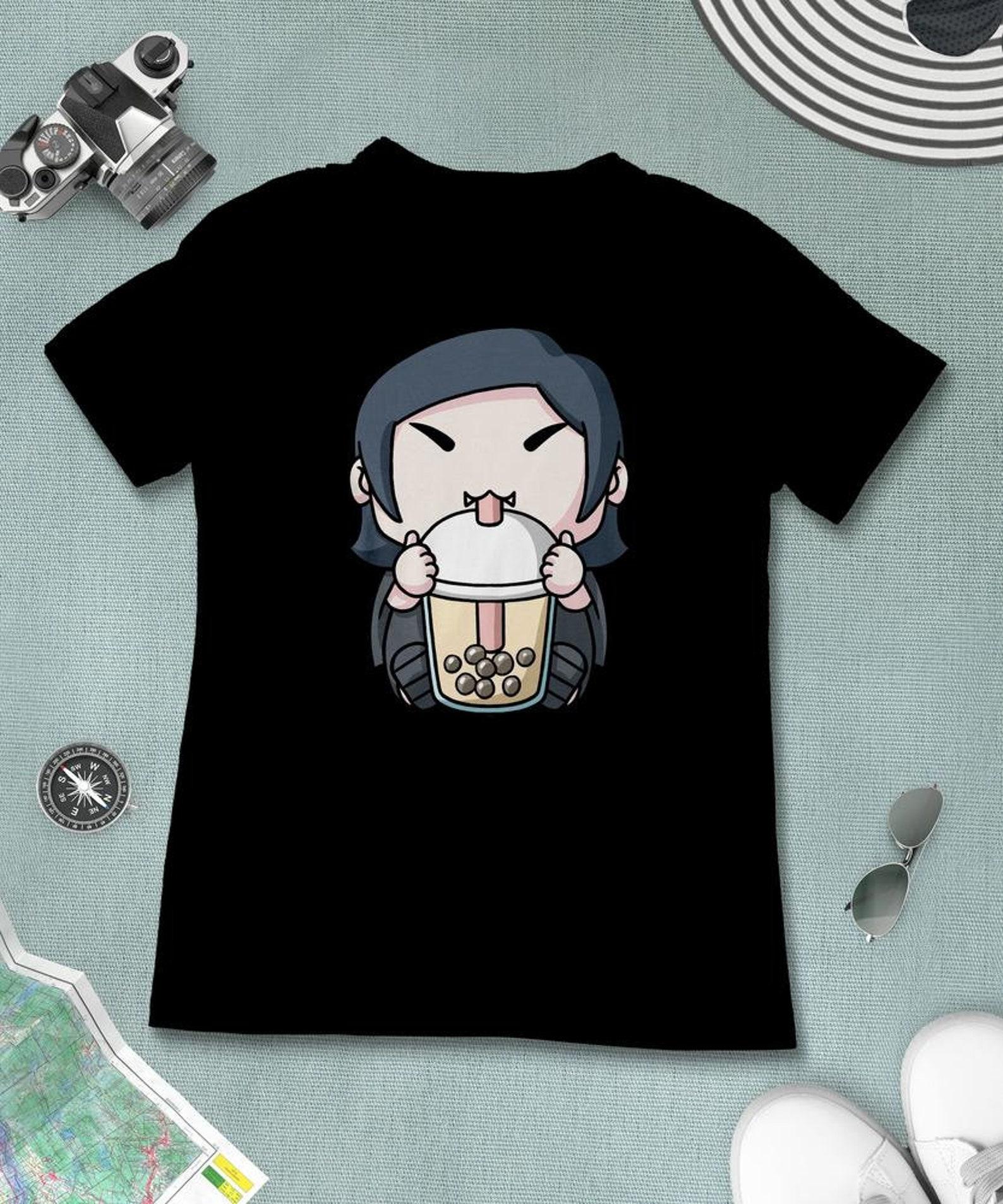 Boba Milk Tea Halloween Vampire T-Shirt, Funny Boba Milk Tea Shirt, Bubble Tea T-Shirt, Kawaii Japanese Anime Gift XL