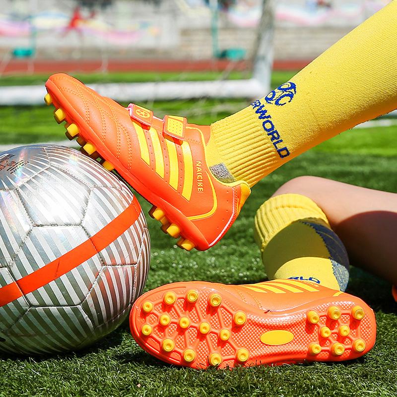 Jungen Fußballschuhe Rutschfest Verschleißfest Klettverschluss Outdoor Fußballschuhe Training Kinderschuhe