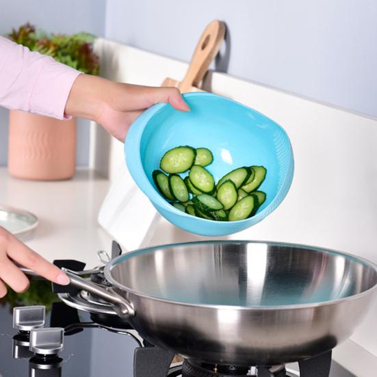 Koszyk do płukania i odsączania ryżu Lekki Plastik spożywczy Dwupoziomowy Otwory drenażowe Warzywa Owoce Przechowywanie Kuchnia