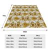 Flannel Throw Blanket Golden Lion Baroque Seamless Pattern Water Color Warm Blankets Bedspread for Bed Living room Travel Couch