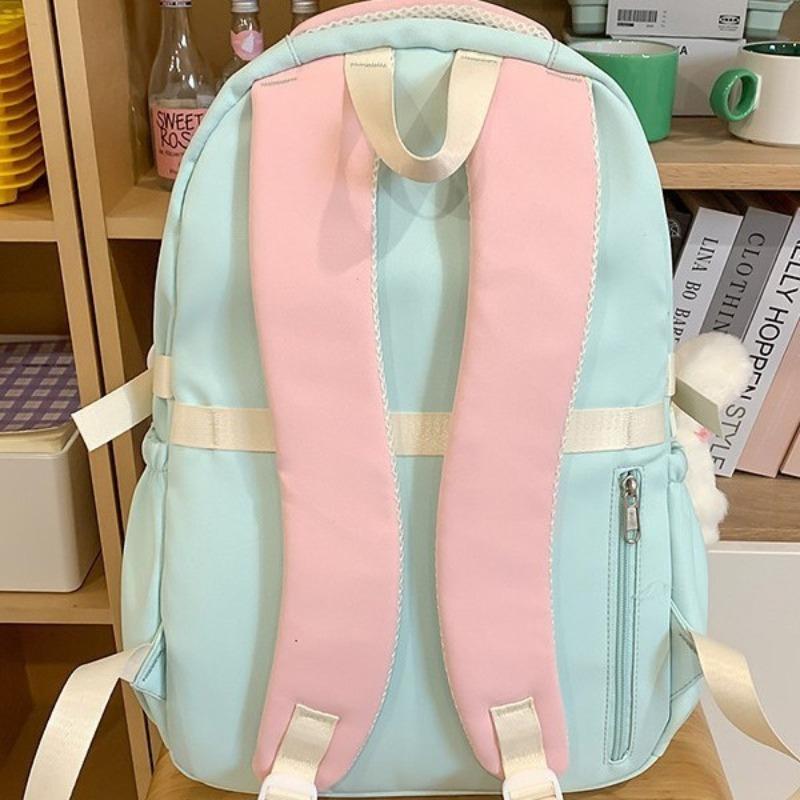 High value dopamine sweet contrasting color girl heart backpack college wind junior high school students multi-compartment backpack