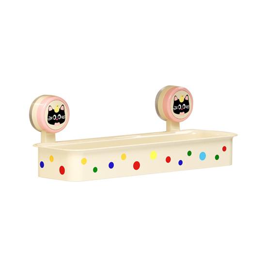 Storage Rack Vacuum Suction Cup Storage Rack Wall Mounted Space Saving Organizer with Hollow Drainage Design Mildew Resistant Bathroom Shelf