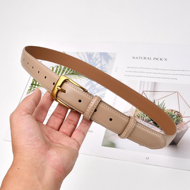Retro Belt, Cowhide, Women's Belt, Casual Simple Belt, Versatile Multi-color Belt