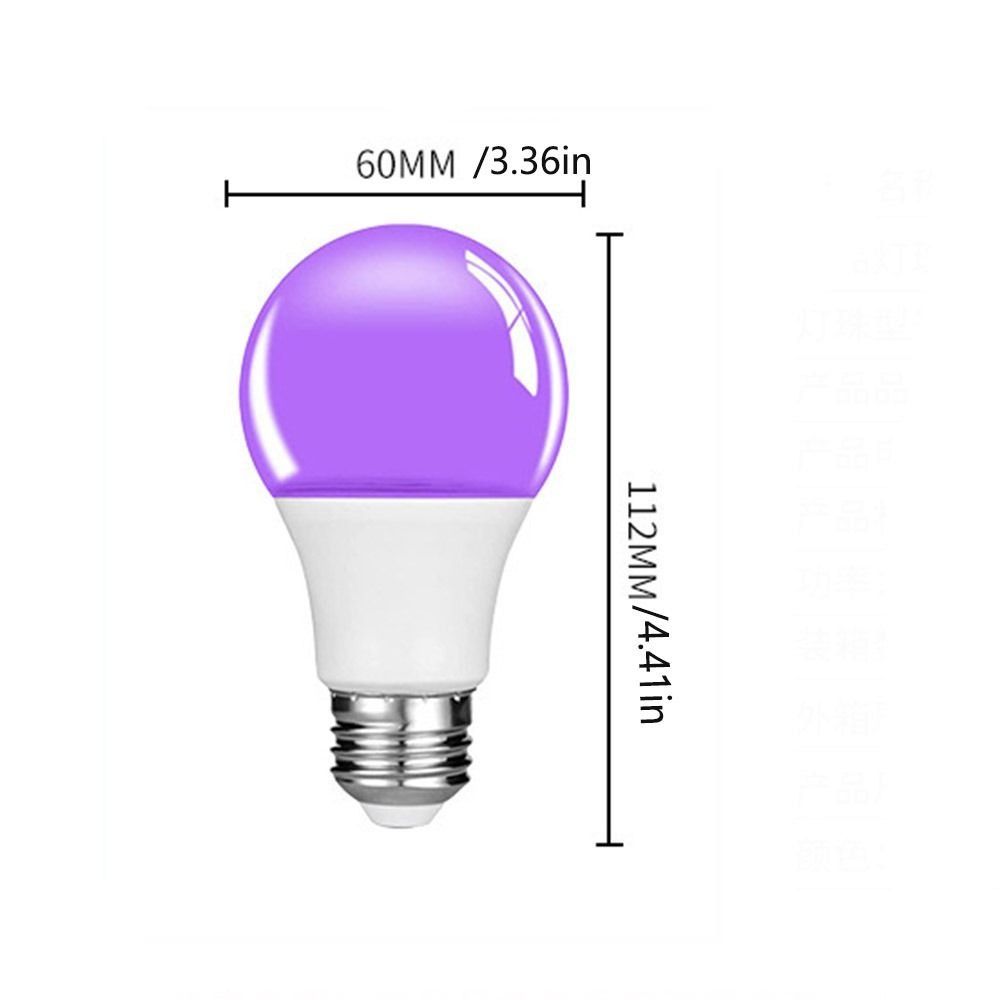 Schwarzlicht UV-Lampe UV Lila Glühbirne Atmosphäre E27 UV-Lichtbirnen 360° Leuchten 10W Lila Schwarzlichtbirne Bar Dekoration