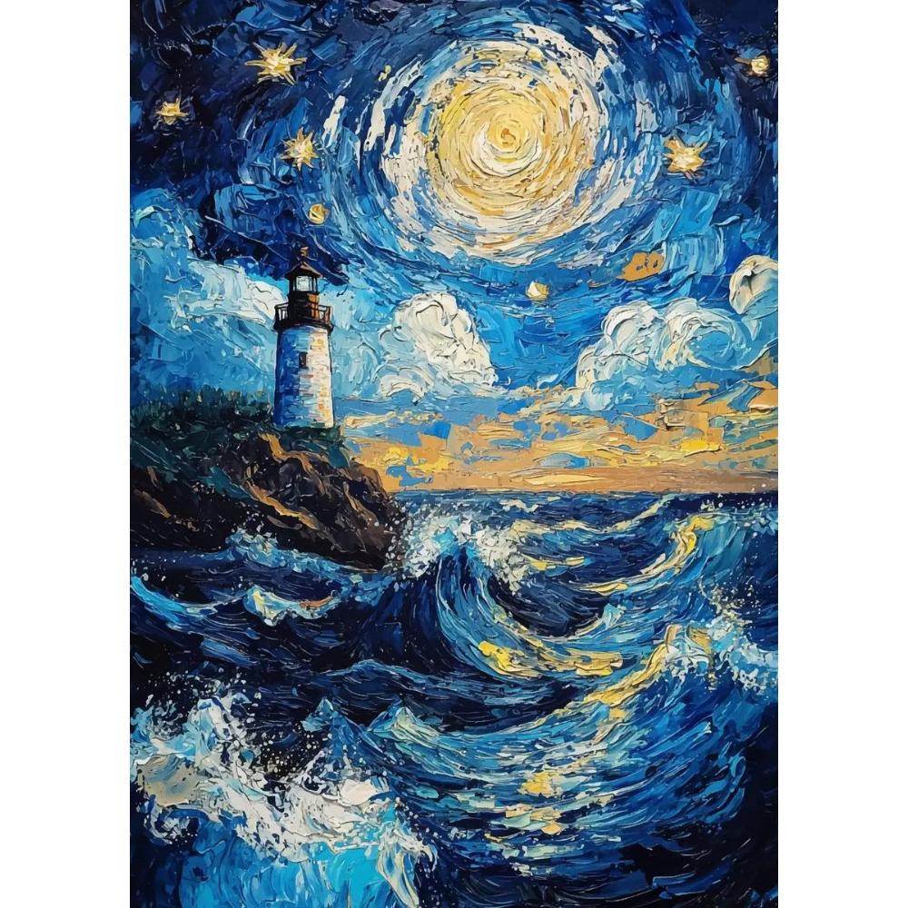 Abstract Van Gogh Landscape Poster Prints Sydney Opera House Starry Night Canvas Painting Wall Art for Living Room Home Decor