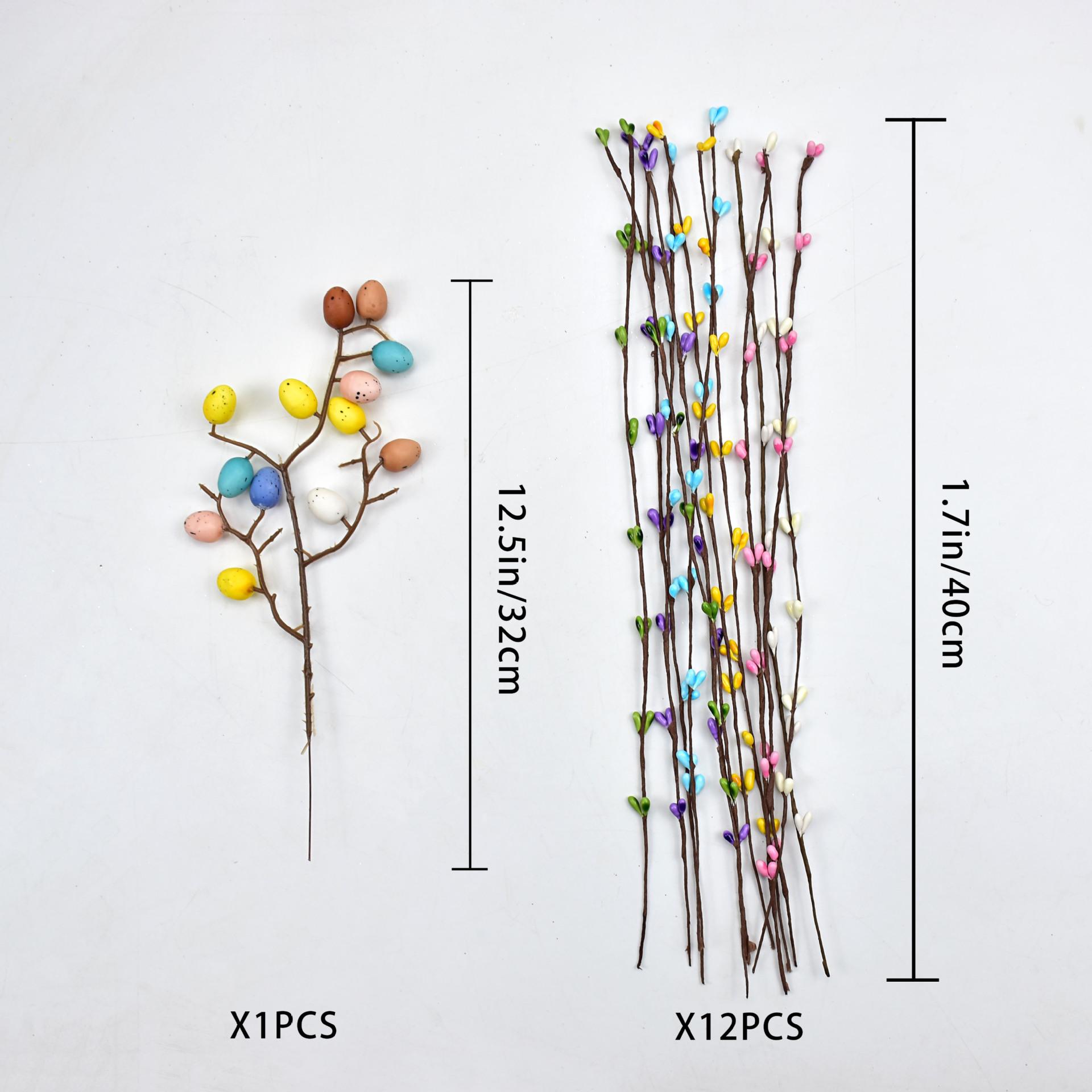 

13pcs Artificial Easter Egg Vine Branches Plastic Spring Floral Stems Centerpiece Wreath Decoration Easter Egg Twig Arrangements