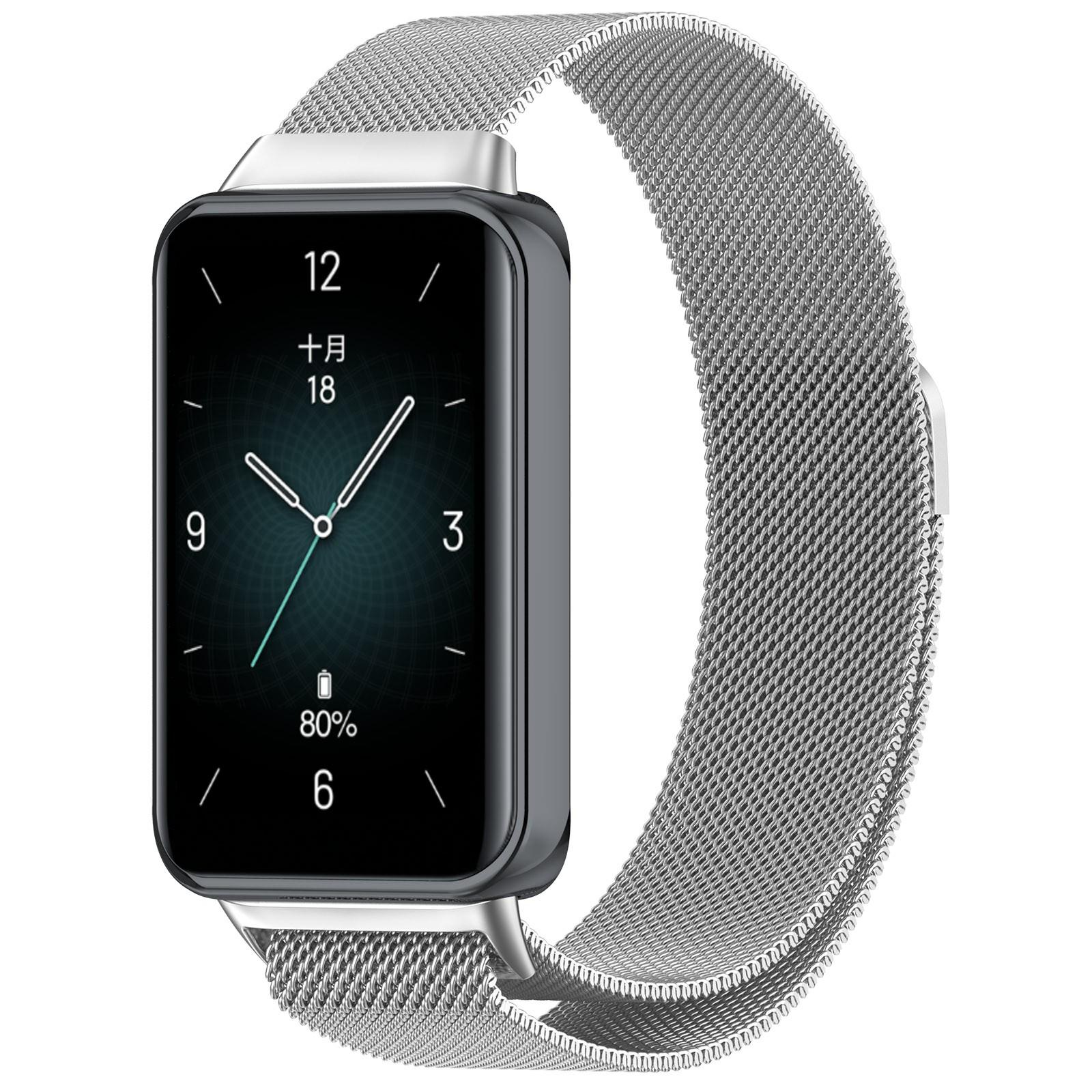 

For Honor Band 9 Metal Watch Band Milanese Magnetic Wrist Strap Silver
