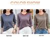 Women's Plus Size Striped Color Block Crew Neck Long Sleeve T-Shirt – Slimming, Versatile Autumn Base Layer Top