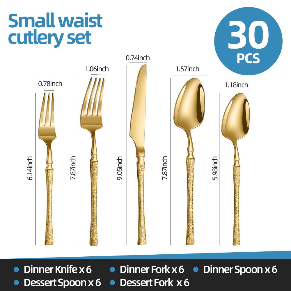 Nowoczesny Zestaw Sztućców ze Stali Nierdzewnej 2025: Kolekcja 24/30 sztuk noży, widelców i łyżek dla hoteli i restauracji zachodnich.