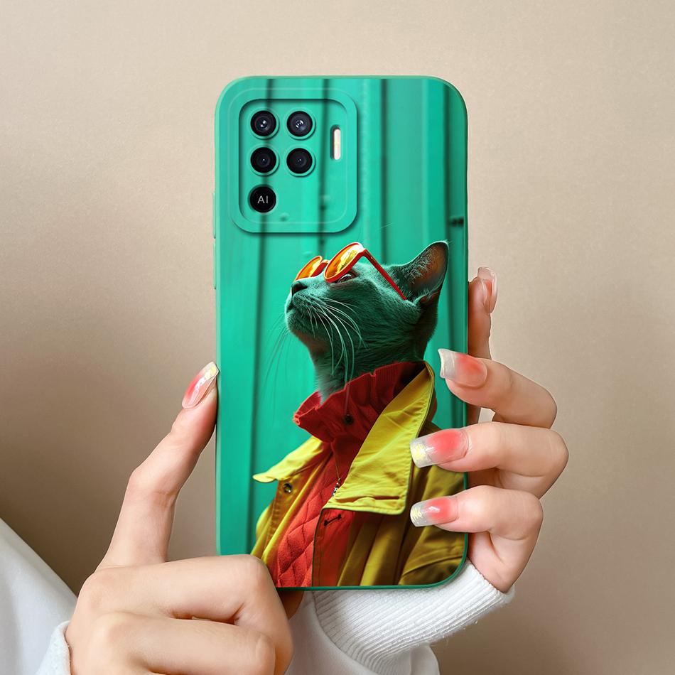 For Oppo Reno 5F 5 Lite 5Z 5K Case Cute Design Full Protection Phone Housing For Oppo Reno5 5G Soft Liquid Silicone Back Covers