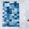 Tende da Doccia con Motivo a Mosaico Blu Tenda da Bagno Impermeabile in Poliestere Geometrica per Bagno Decorazione della Casa Tenda con Ganci