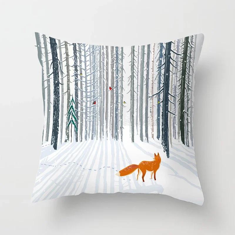 Cartoon Fox Animal Car Pillowcase Polyester cushion covers for living room Throw Pillow Case  Sofa Decoration Pillowcover