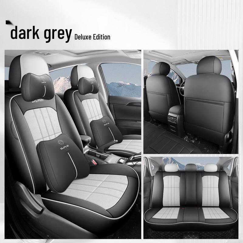Classic Sylphy Leather Car Seat Cushion - Full Coverage All-Season Universal Cover