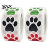 Cute Paw Print Roll 2 Rolls Colorful Dog Stickers Self-adhesive DIY Self Adhesive Labels Craft Labels Decorative Round Decals for Scrapbooking