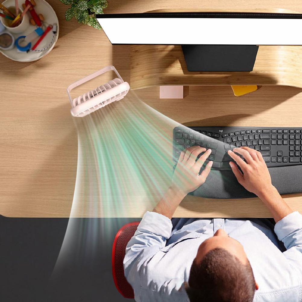 USB/Charging Portable Small Fan Digital Display Personal Desk Fan Adjustable Foldable Fan for Home Room Table Office