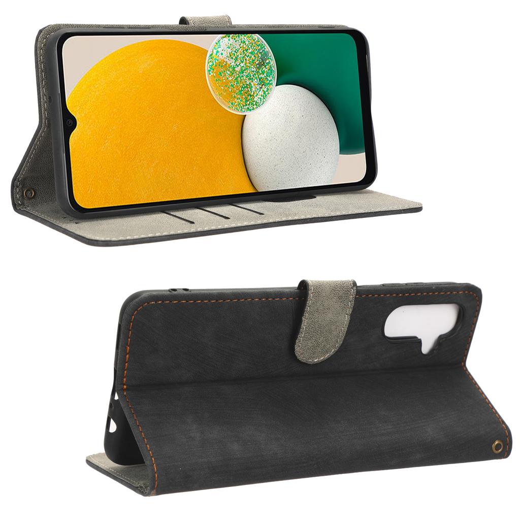 Für Samsung Galaxy A13 5G/A04s 4G (164.7 x 76.7 x 9.1 mm) RFID-Blockierendes Diebstahlsicheres Leder-Handyhülle-Portemonnaie mit Ständer-Klapphülle