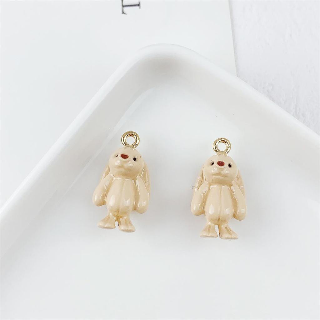 Alloy Drip Oil Stereo Cute Rabbit Pendant for DIY Handmade Jewelry.