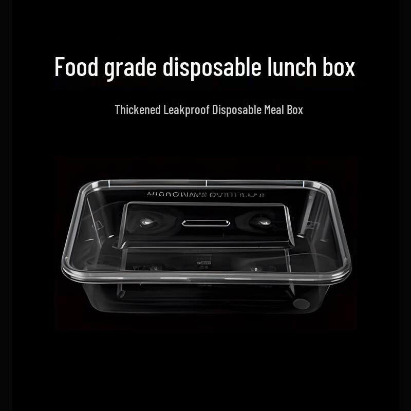 Tongyuan 650ml Disposable Rectangular Transparent Takeaway Food Containers (300-Pack)