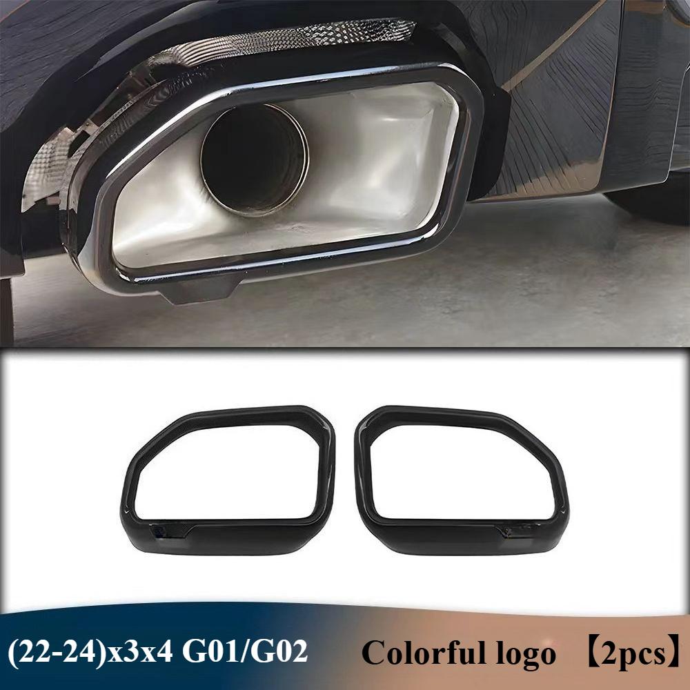 Car Exhaust Muffler Pipe Cover For BMW 3 5 Series X3 X5 G30 G20 G01 G02 G05 G07 6GT G32 Stainless Steel Tail Pipe Output Frame