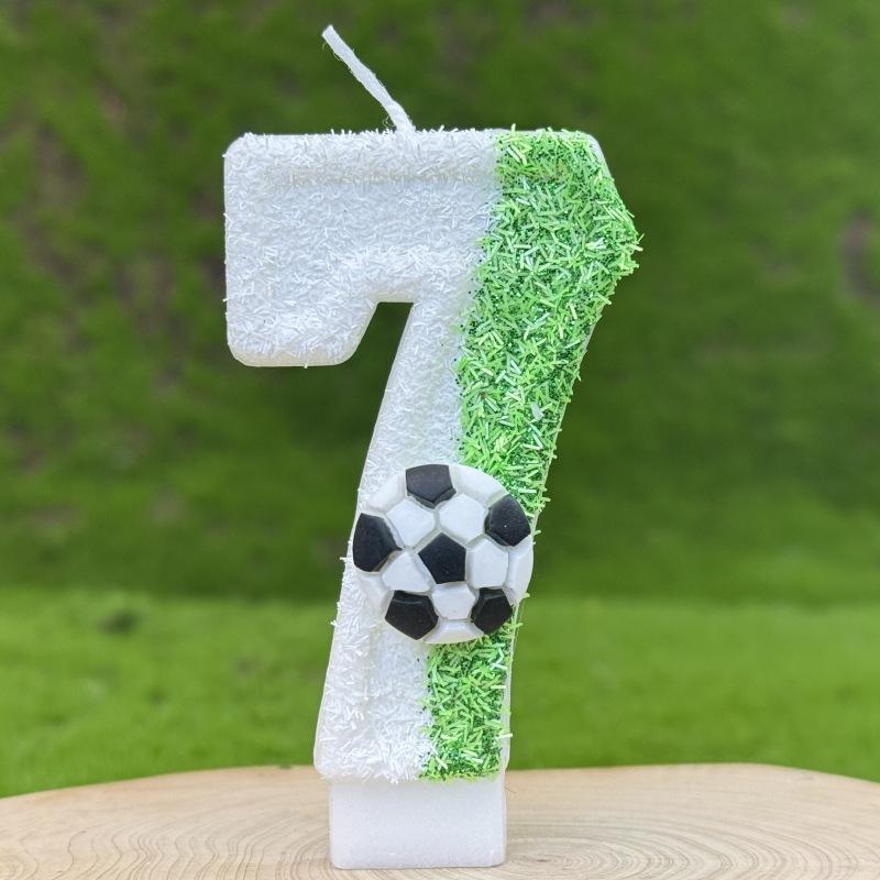 New Sports Football Digital Birthday Candle Cake Decoration First Birthday Celebration Handmade Digital Candle