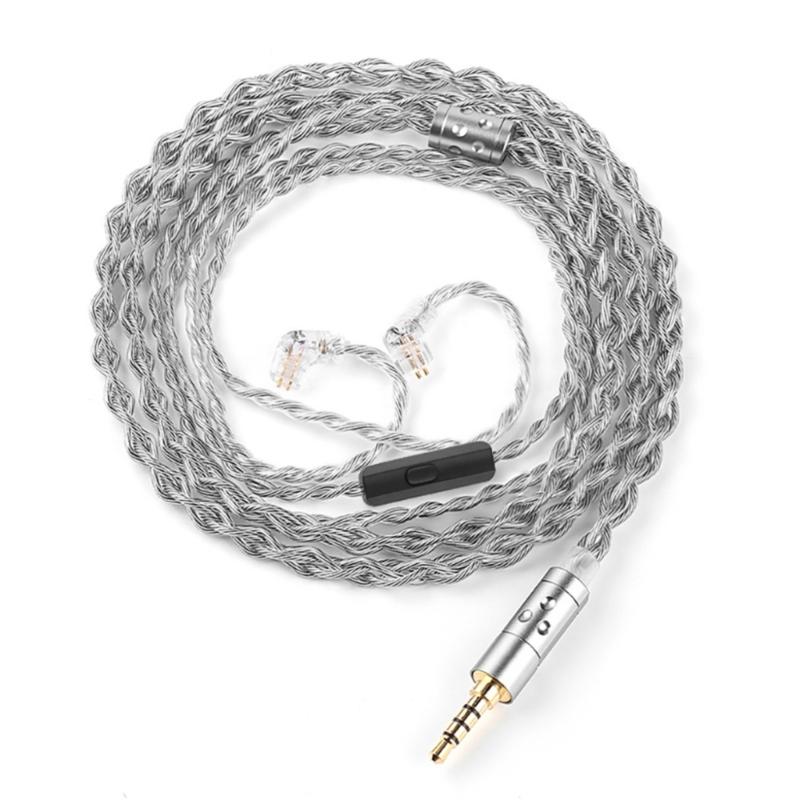High Density 336Core Silver Plated 3.5mm 2Pin Earphone Cable Builts In Microphones For Enhances Audios Transmission