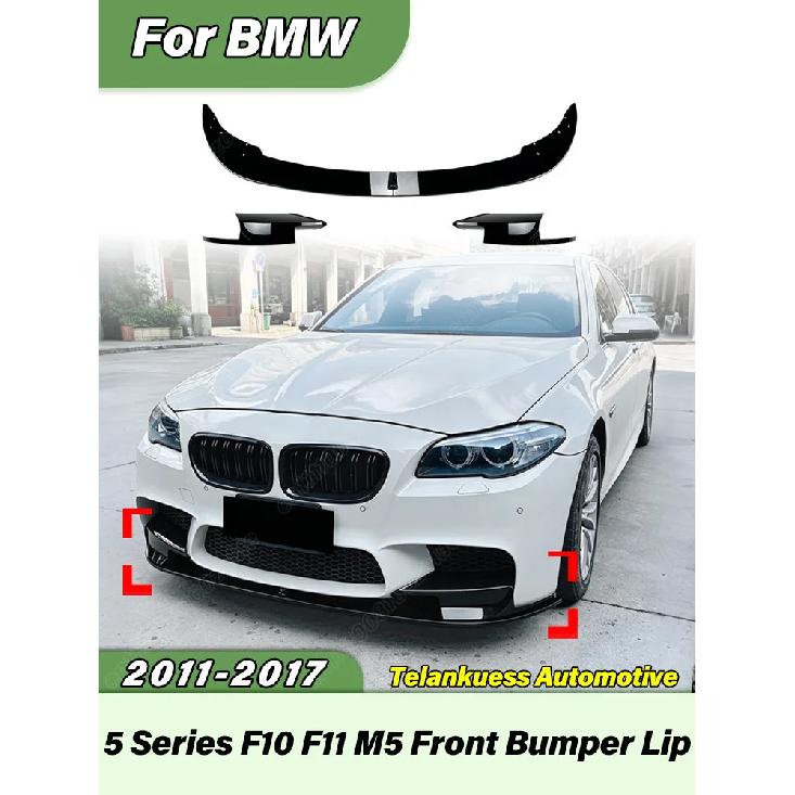 Para BMW F10 F11 M5 2011 2012 2013 2014 2015 2016 2017 Alerón de Labio de Parachoques Delantero de Automóvil Hoja Ala Trasera Spoiler de Mentón Delantero Kit de Carrocería