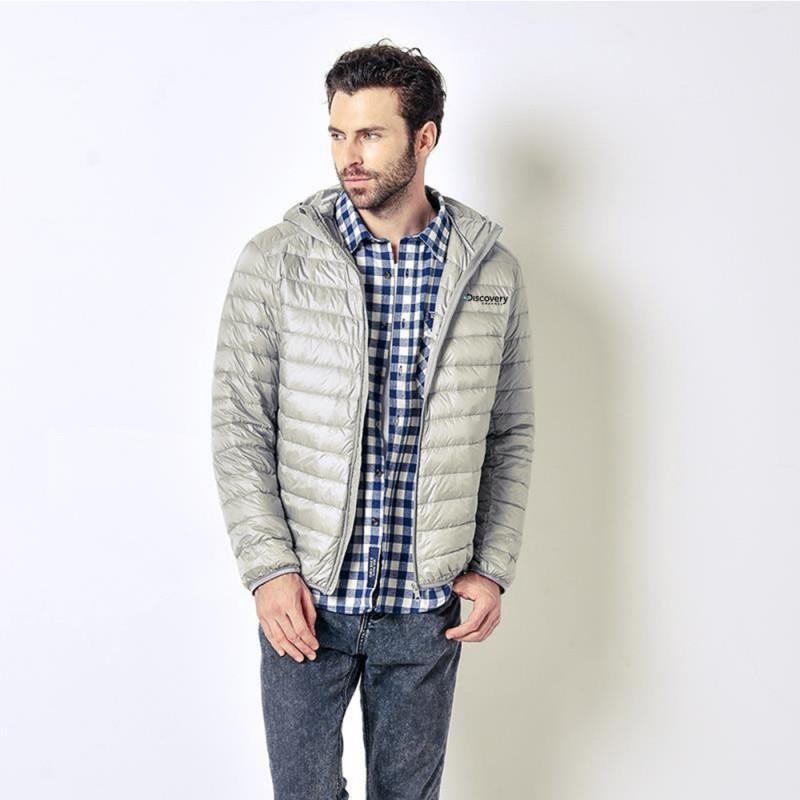 Mens Lightweight Hooded Stand Collar Short Cotton Jacket Casual Winter Portable Coat