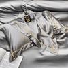 Nanjiren Imitation Tencel Solid Color 4-Piece Bedding Set