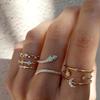 Neues Boho Goldfarbenes Herzringe Set Für Frauen Vintage Geometrisch Kreuz Perle Schmetterling Fingerring Weiblich Trendiger Schmuck Geschenke