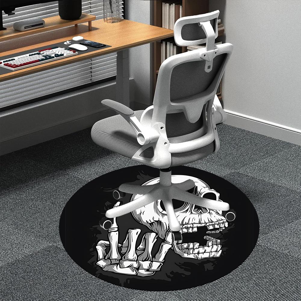 1pc Skull Hand Office Round Area Rug, Indoor Mat Suitable ForOffice, Under Office Chairs Bedroom Living Room Home Decor, Room Deco q101
