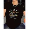 Short Sleeve T-Shirt for Gardening Enthusiasts, Durable and Comfortable, Perfect for Outdoor Activities, Features Gardening Tools Designe