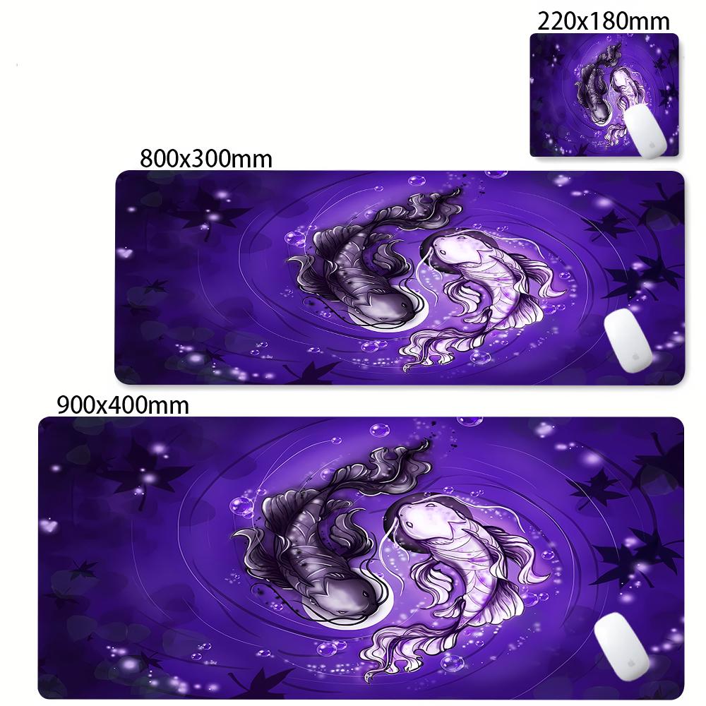 Large Mouse Pad Yin-yang Fish HD Black & White Sakura Computer Office Table Pc Gaming Non-slip Japanese Kawaii Desk Accessories