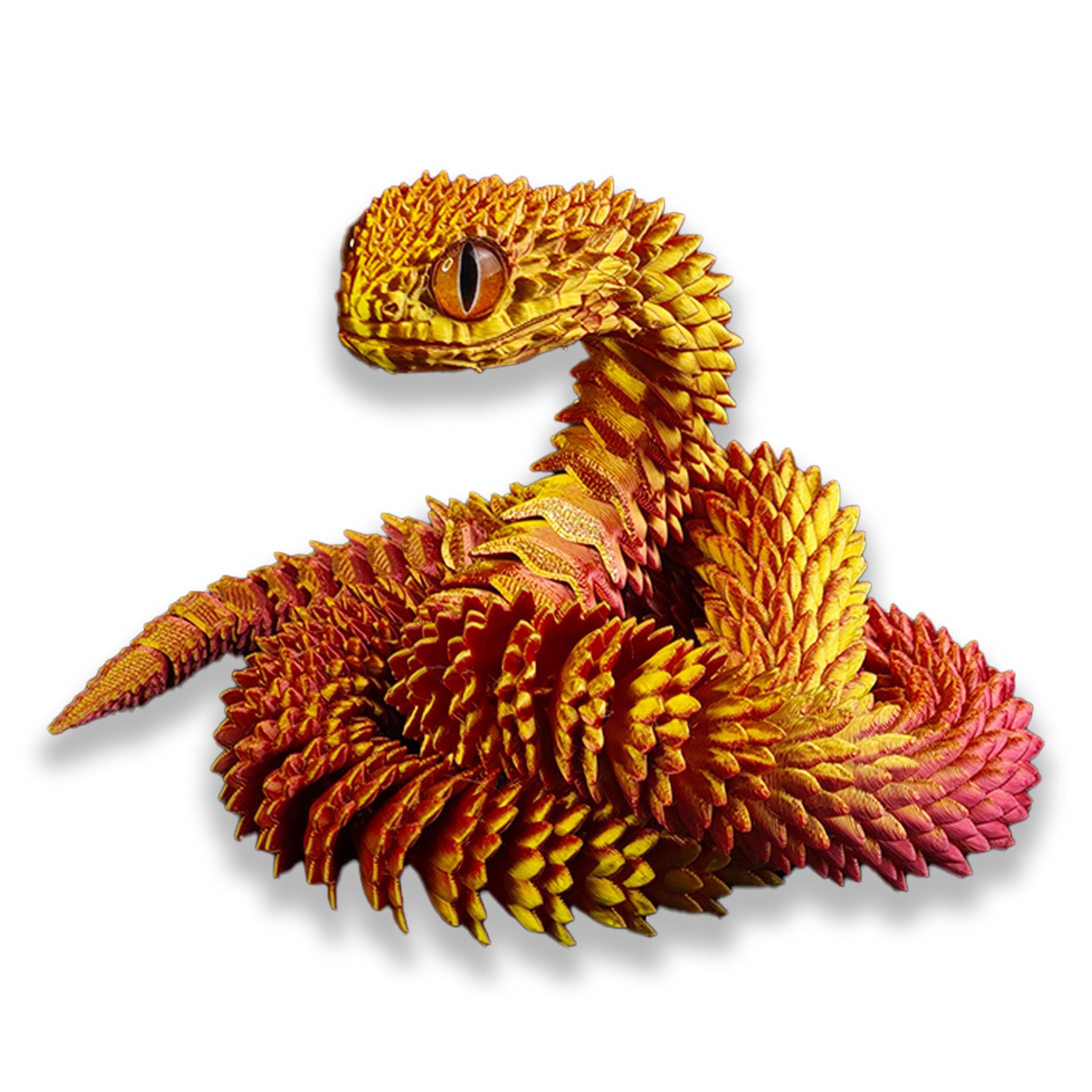 

3D Printed Snake Articulated Simulation Snake Stress Relief Toy Realistic Snake Fidget Toy Desktop Ornament Crafts Children Toys (As shown-32983)-