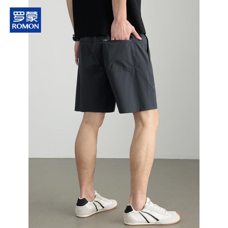 ROMON Men's Ice Silk Multi-Pocket Casual Shorts