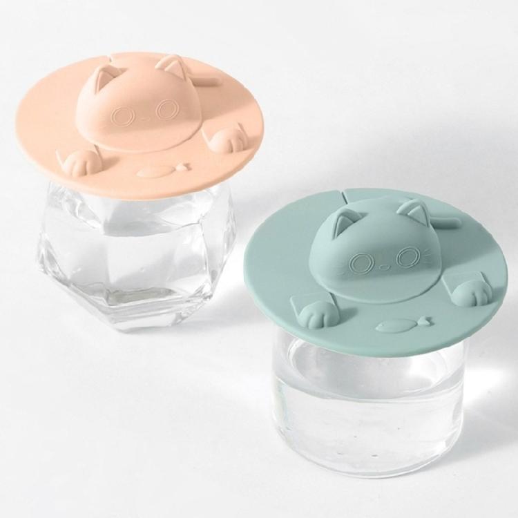 Pack of 6 Cute Cats Ear Cup Lid Cover Tea Bag Holder Silicone Mugs Toppers Teabag Squeezer for Coffee Milk Beverage Cups