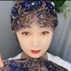 Double-Layer Fish Tail Tassel Hat Ageless Lace Turban Scarf Hair Cover