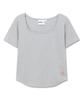 Michikoleondeonkosino Curve Square Neck Top Melange