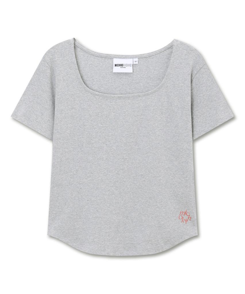 Michikoleondeonkosino Curve Square Neck Top Melange