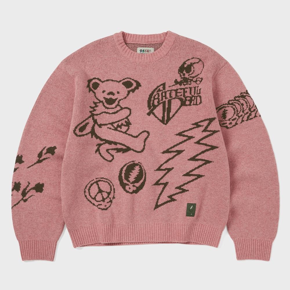 ThIs Is Never That Gd Iconography Knit Sweater Pink M