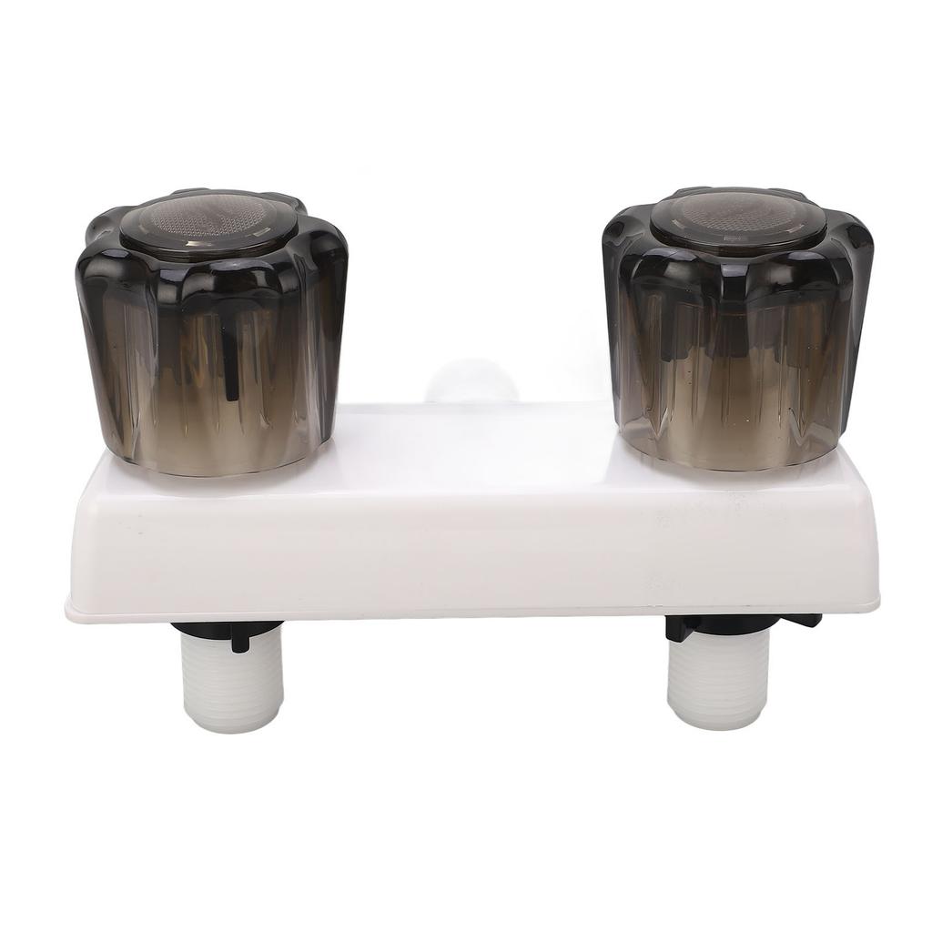 RV Shower Faucet Valve Diverter Shower Mixing Valve Control with 2 Knobs Wheel For RV Motor Home