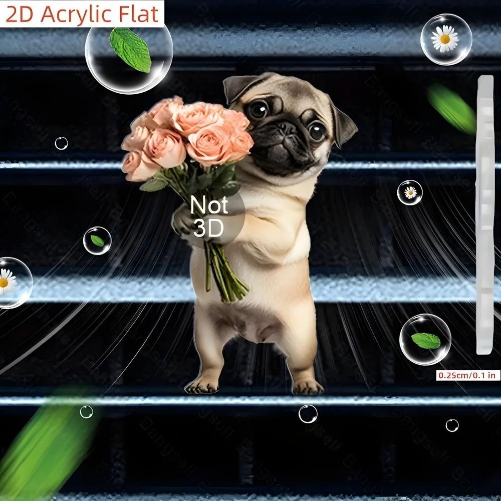 Cute Pug Car Air Freshener Long-Lasting 2D Aromatherapy Diffuser Auto Decoration