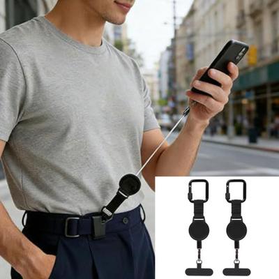 Diebstahlschutz-Handy-Sicherungsseil Einziehbare Stahlleine Handy-Gurt Universelle Handy-Lanyard mit Verriegelndem Karabiner und Metall-Sicherungslasche