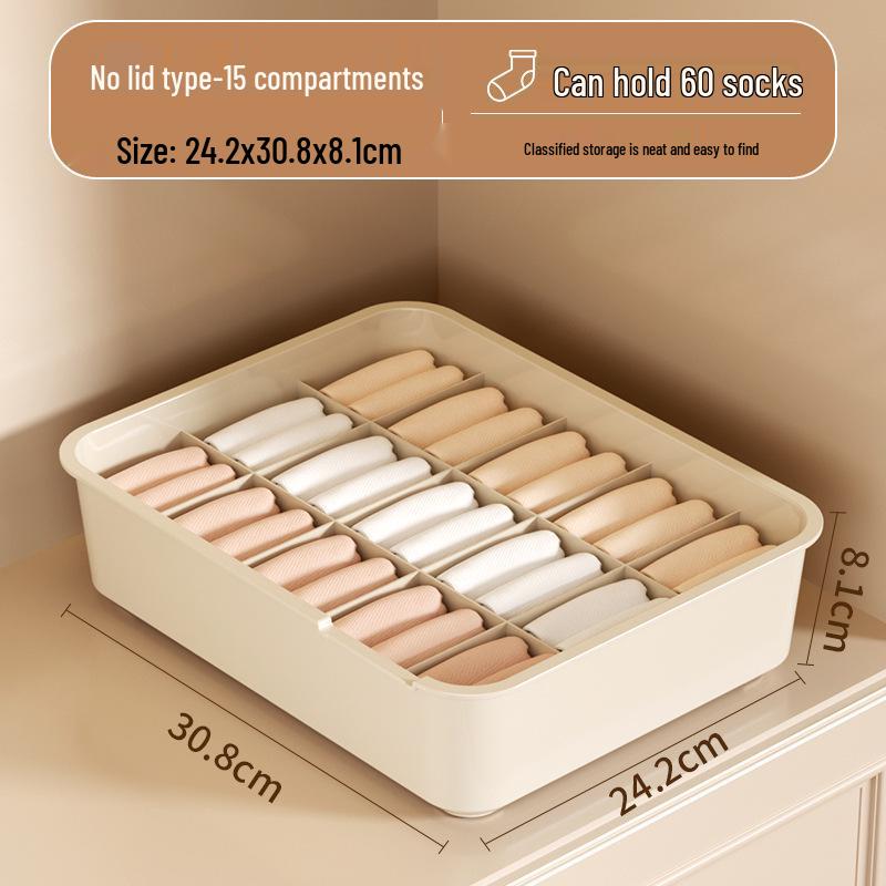 Drei-in-Eins Intimwäsche-Organizer: Unterwäsche-, Slips- und Socken-Aufbewahrungsbox mit Fächern, Deckel und Duft