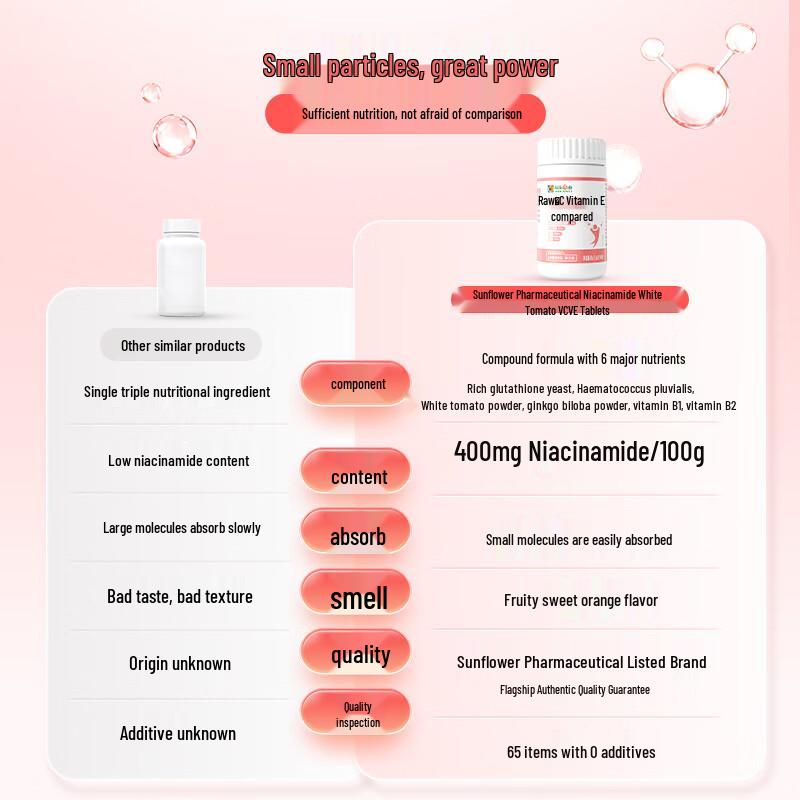KUIHUA Niacinamide White Tomato Vitamin C&E Multivitamin Chewable Tablets